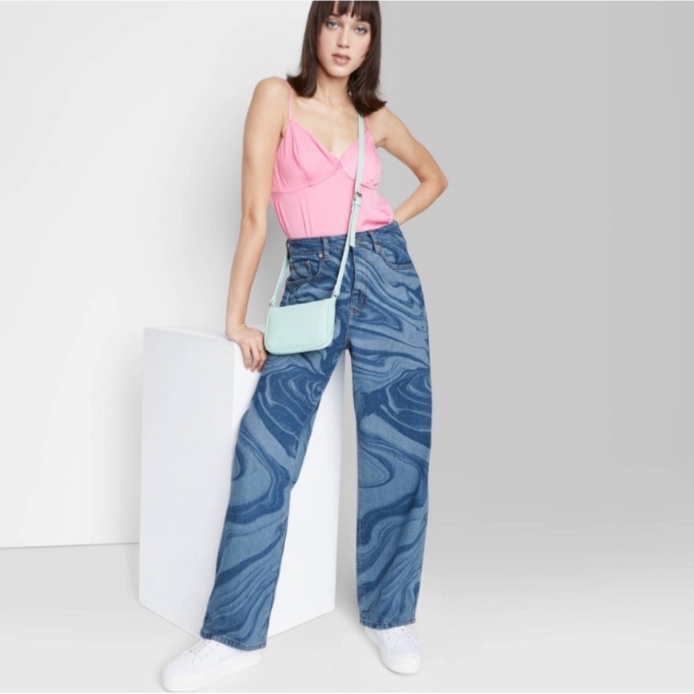 (3x$25) Wild fable marble baggy high waisted jeans